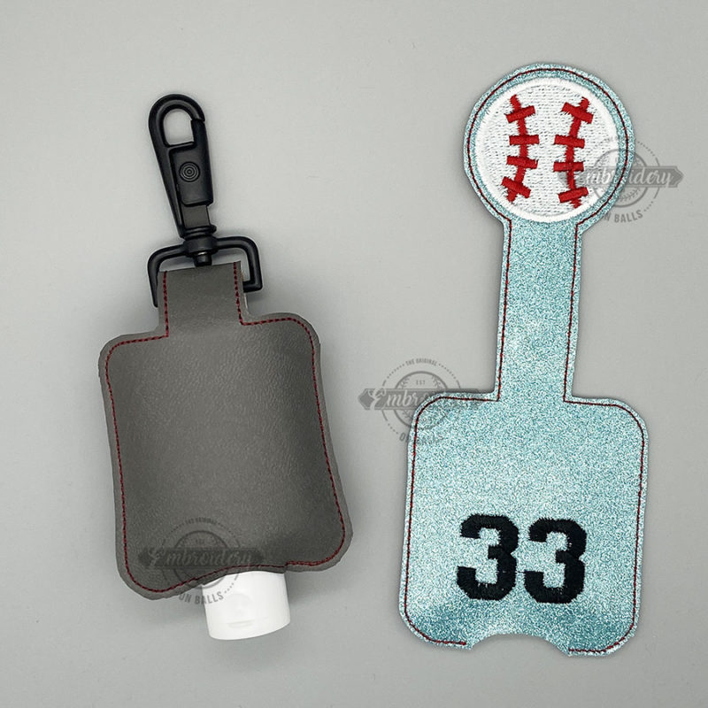 BASEBALL SOFTBALL Hand Sanitizer Holder - Digital Machine Embroidery Design File - Image 3