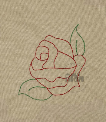 Corner Rose Outline - Machine Embroidery Design