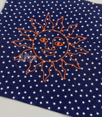Happy Sun Outline - Machine Embroidery Design