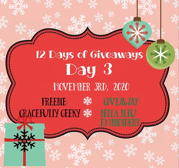 12 Days of Giveaways – Day 3 – 2020