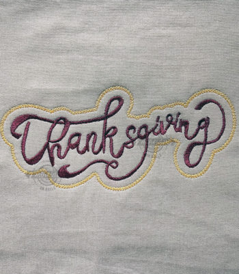 Thanksgiving Text with Knock Border - Machine Embroidery Design