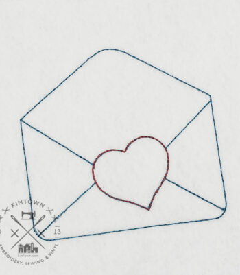 Envelope Heart – Mini Tiny Simple Machine Embroidery Design
