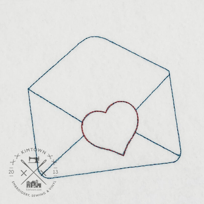 Envelope Heart – Mini Tiny Simple Machine Embroidery Design