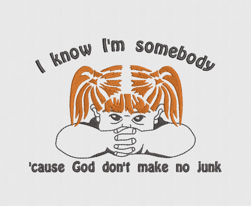 God Don’t Make No Junk – Vintage Machine Embroidery Design - Image 3