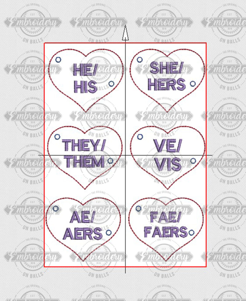 Gender Pronoun Set 1 Lollipop Holders Talking Hearts – ITH In the Hoop Machine Embroidery Design - Image 2