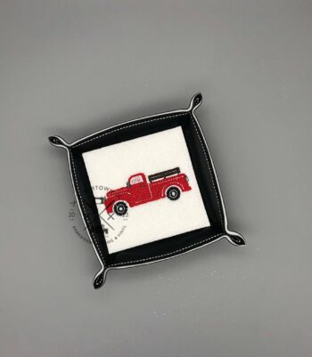Farm Truck Trinket Coaster + Holder – ITH In the Hoop Machine Embroidery Design