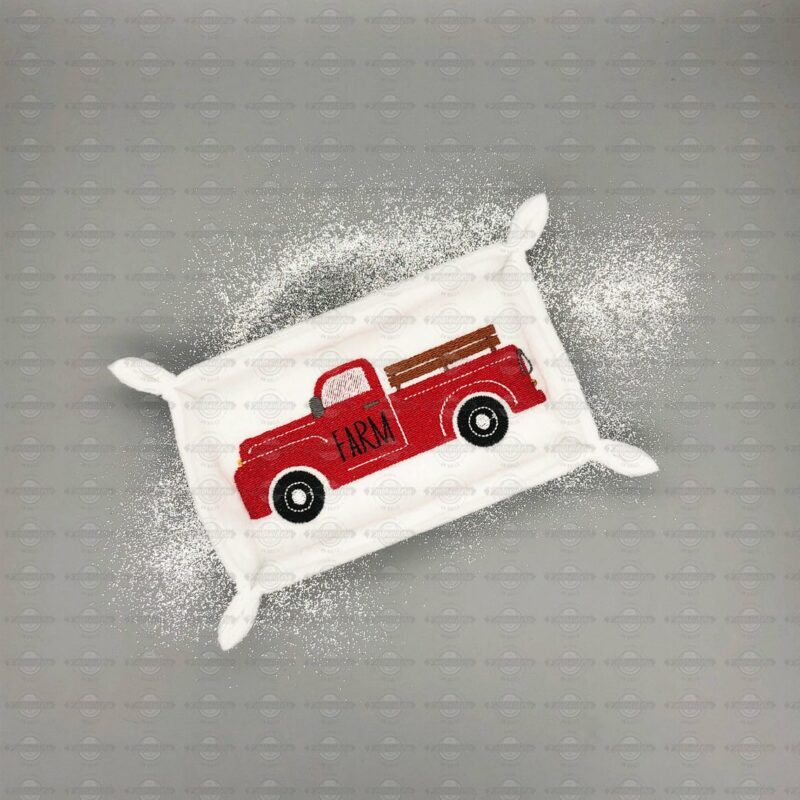 Farm Truck Trinket Tray – In The Hoop ITH Machine Embroidery Design