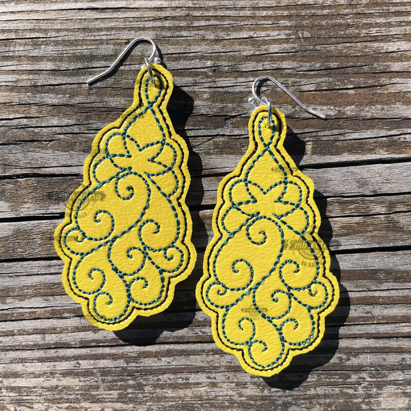 In the Hoop Filigree Machine Embroidery Earrings