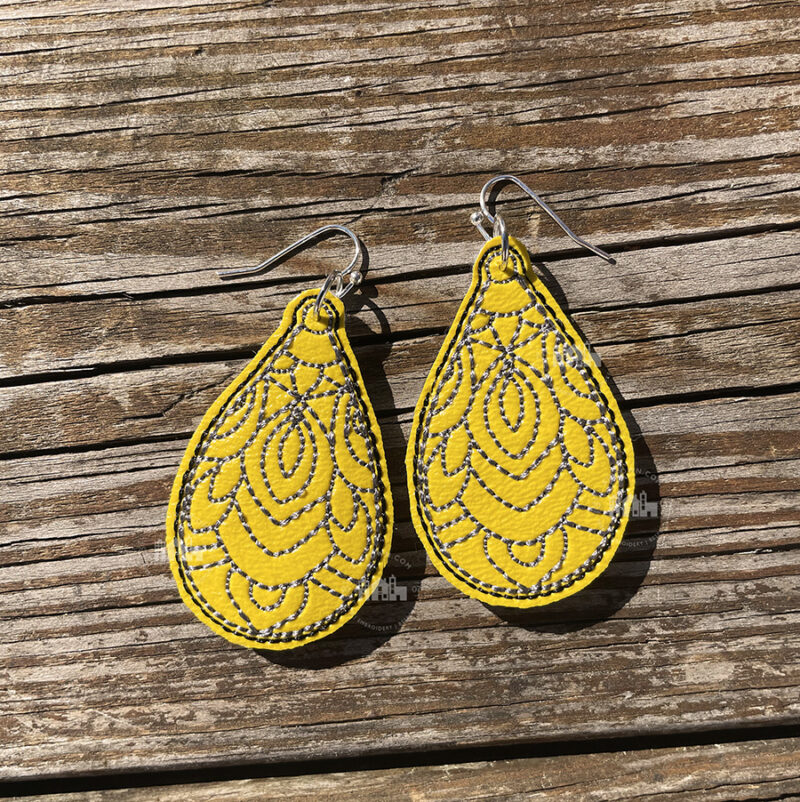 Filigree Style 2 Earrings – ITH Machine Embroidery Design - Image 2