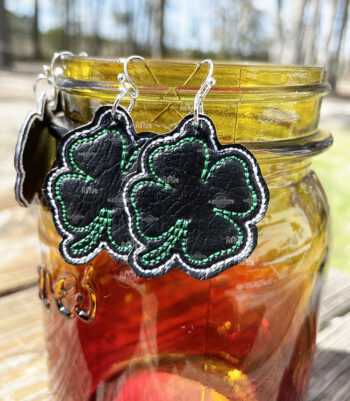 Shamrock Earrings In The Hoop Machine Embroidery Design