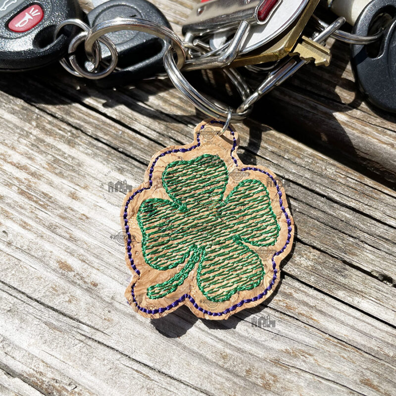 Shamrock Keyfob In The Hoop Machine Embroidery Design