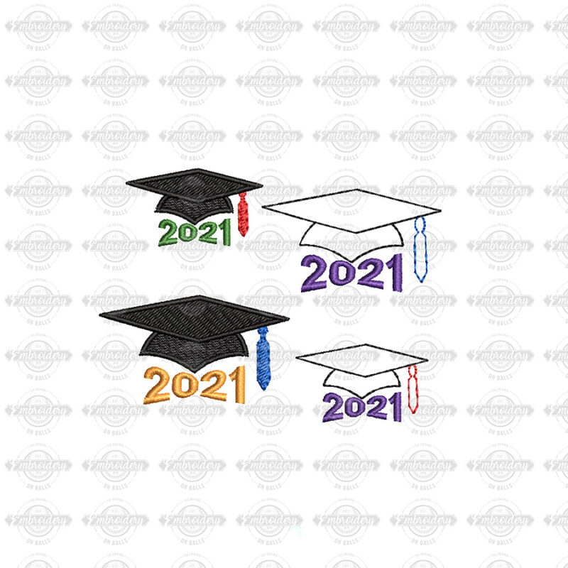 Graduation Cap 2021 Mini Embroidery Design