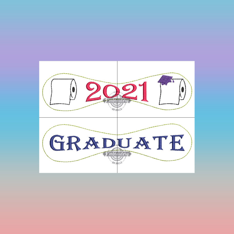 2021 Toilet Paper Graduate Embroidery Design - Baseball Embroidery