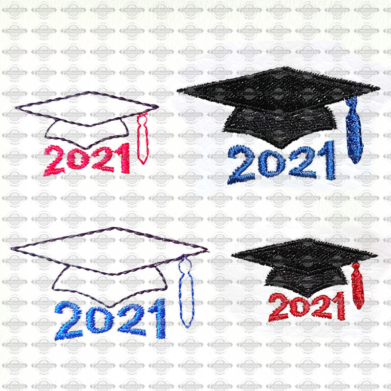 Graduation Cap 2021 Mini Embroidery Design