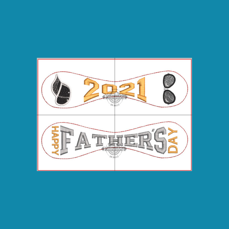 Father's Day 2021 Glasses/Cap Baseball Panel Builder - ITH Machine Embroidery Design