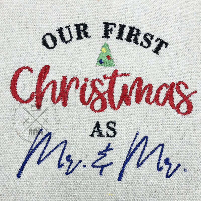 First Christmas as Mr, Mrs, Mx - Machine Embroidery Design - Image 2