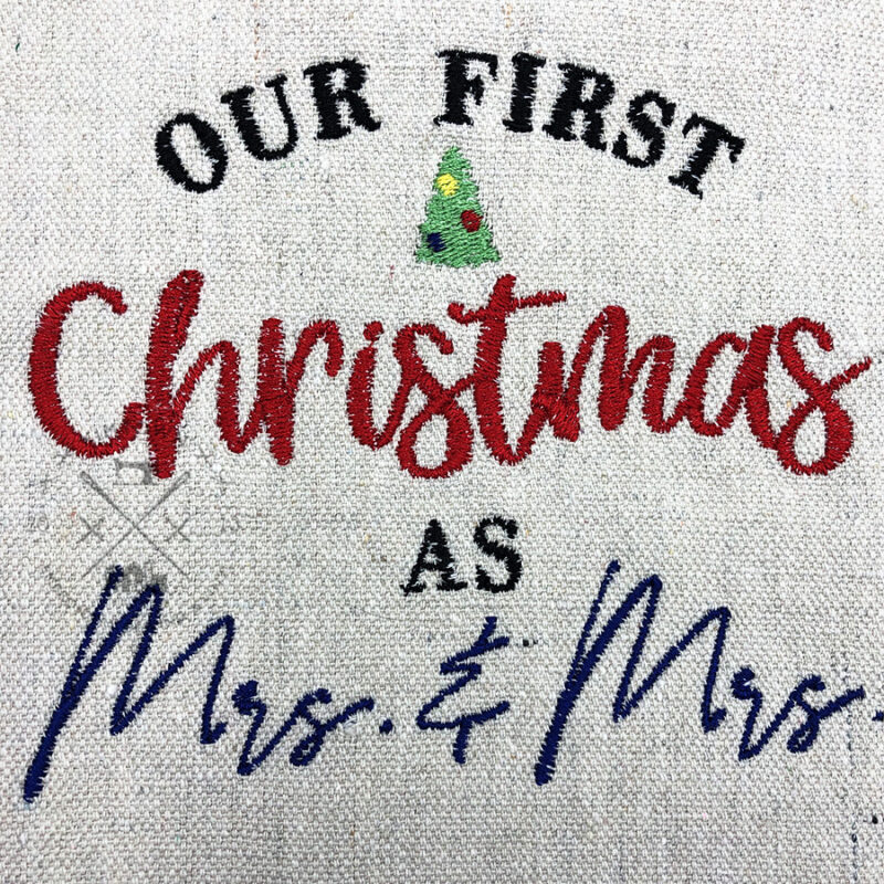 First Christmas as Mr, Mrs, Mx - Machine Embroidery Design - Image 4