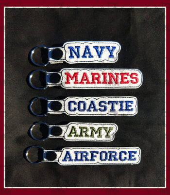 USA Military - Key Fobs - ITH Machine Embroidery Design