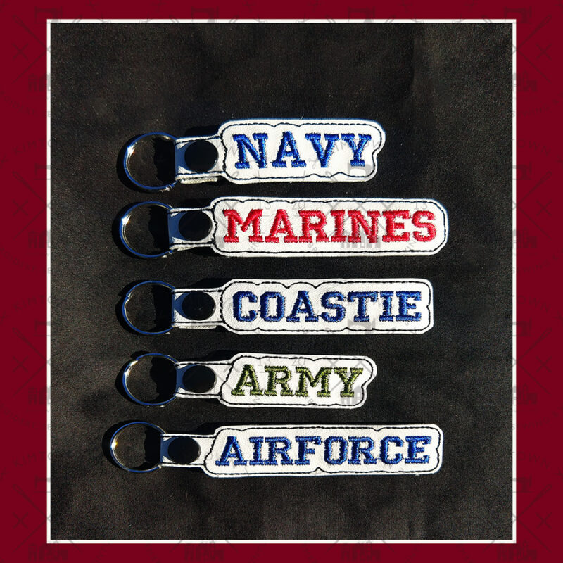 USA Military - Key Fobs - ITH Machine Embroidery Design