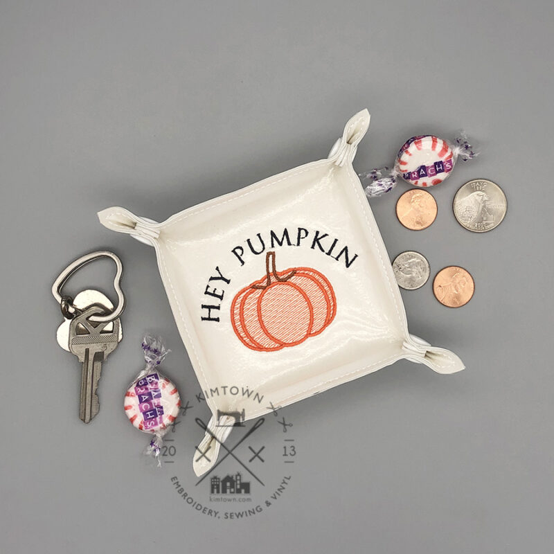Hey Pumpkin Trinket Tray - ITH Machine Embroidery Design