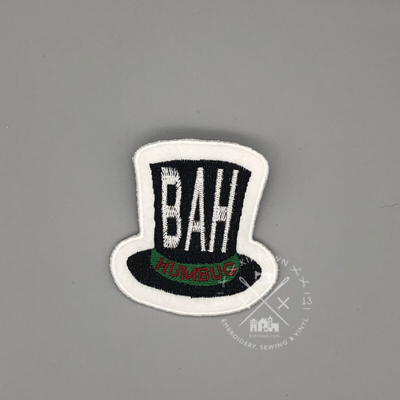 BAH HUMBUG Badge - ITH Machine Embroidery Design