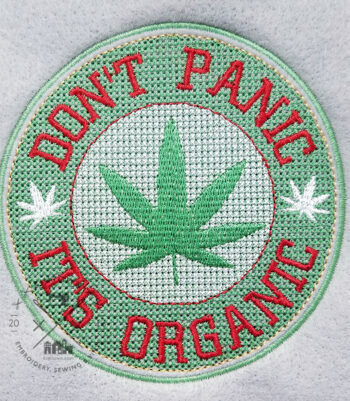 Don't Panic, It's Organic - Cannabis Embroidery Design