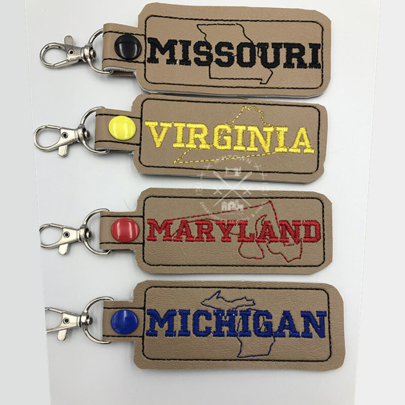 State License Plate Key Fob - ITH Machine Embroidery Design - Image 2