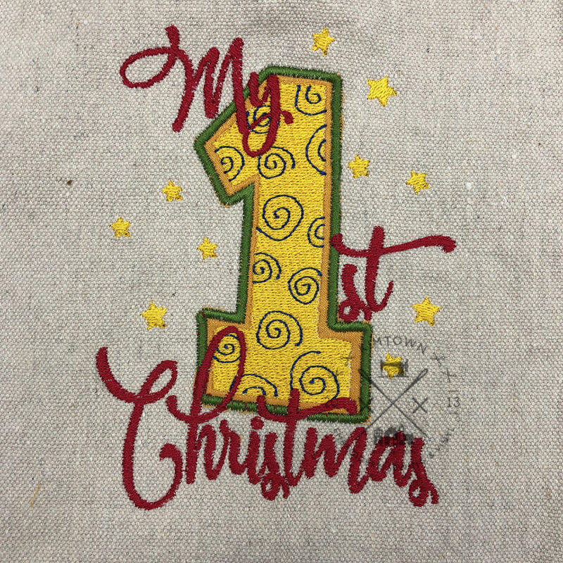 1st First Christmas-Machine Embroidery Design - Image 2