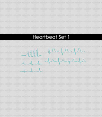 Heartbeat EKG Embroidery Set 1
