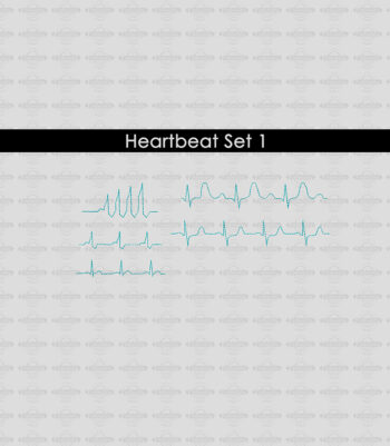 Heartbeat EKG Embroidery Set 1