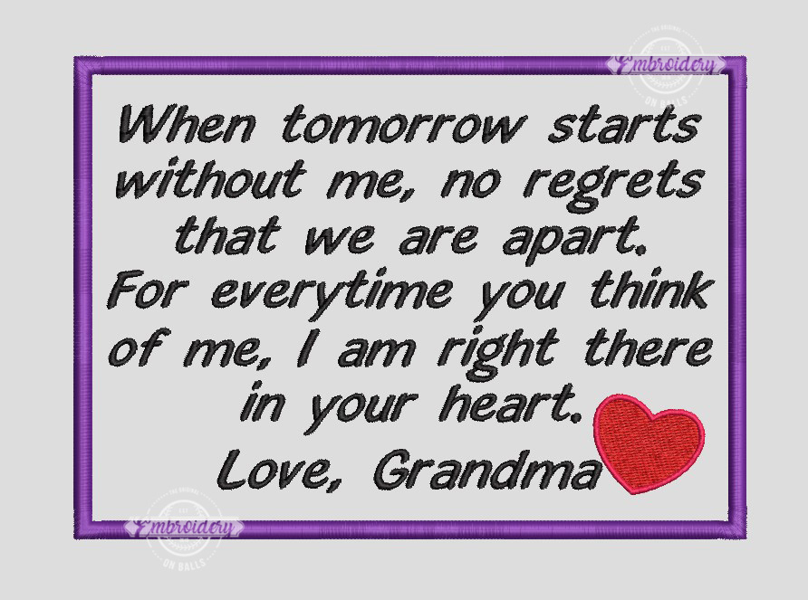 Love GRANDMA Memory Block - ITH Machine Embroidery Design