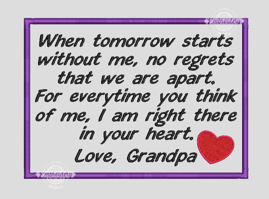 Love GRANDPA Memory Block - ITH Machine Embroidery Design