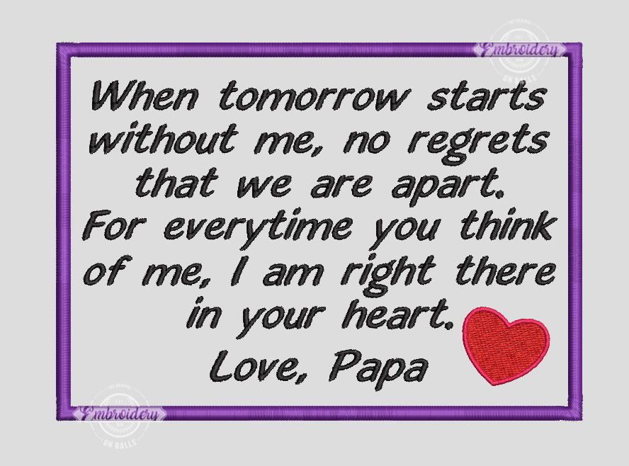 Love PAPA Memory Block - ITH Machine Embroidery Design