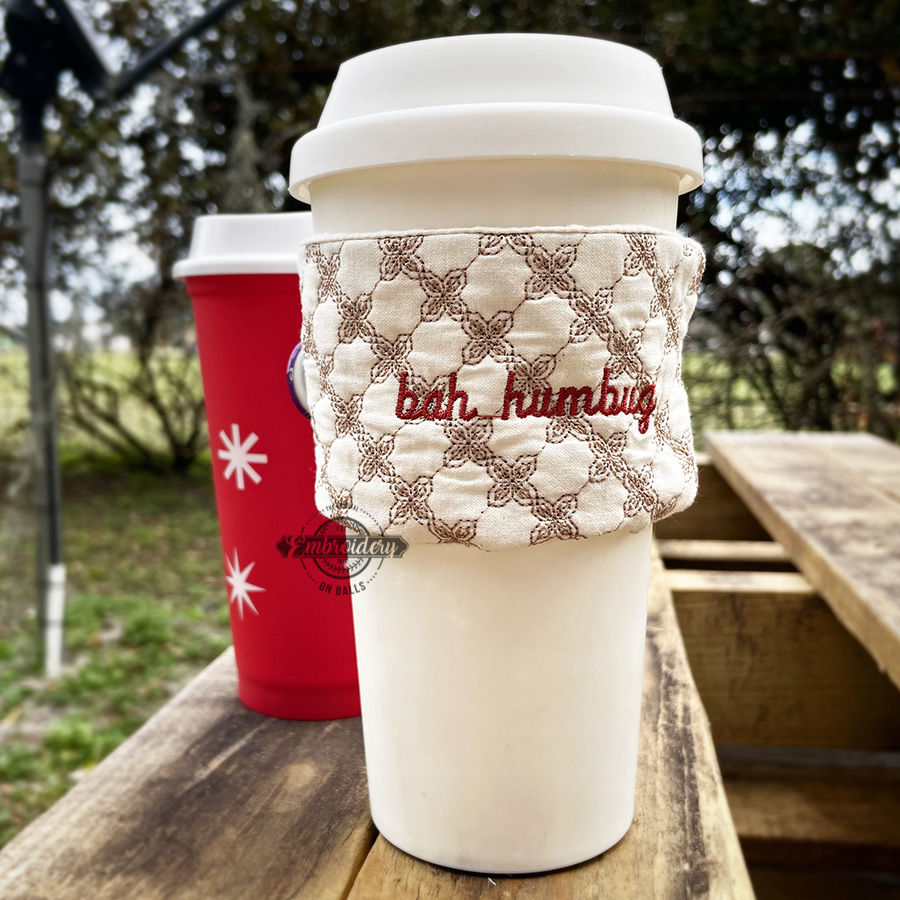 bah humbug Mug Cup Wrap - ITH Machine Embroidery Designs