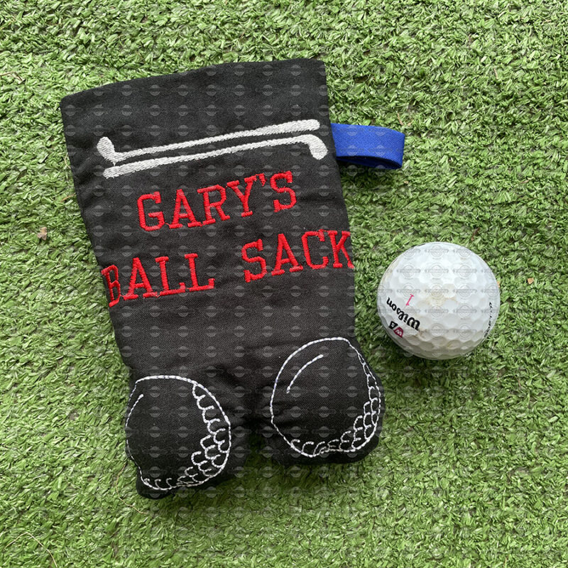 Ball Sack Golf Ball Holder - ITH Machine Embroidery Designs - Image 2