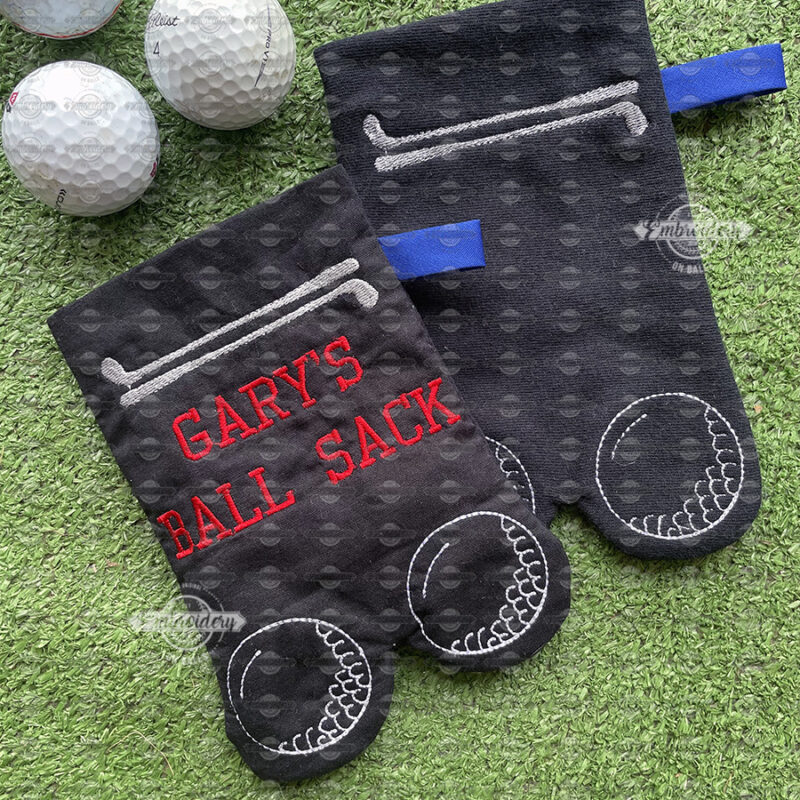 Ball Sack Golf Ball Holder - ITH Machine Embroidery Designs