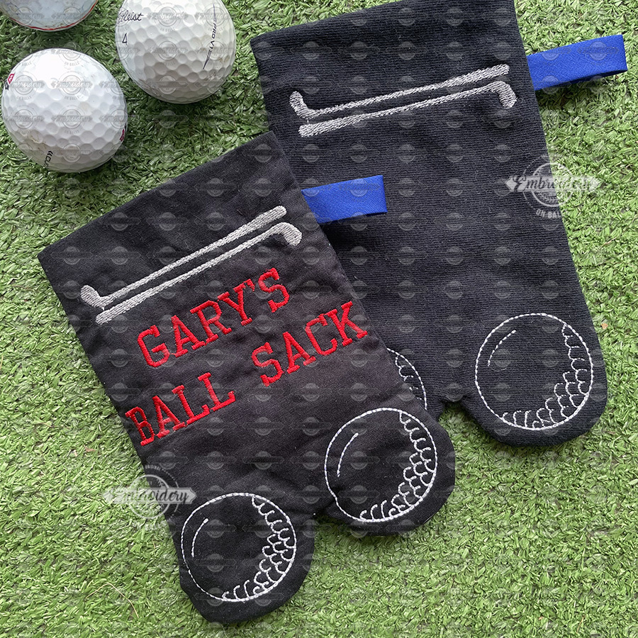 Ball Sack Golf Ball Holder - ITH Machine Embroidery Designs