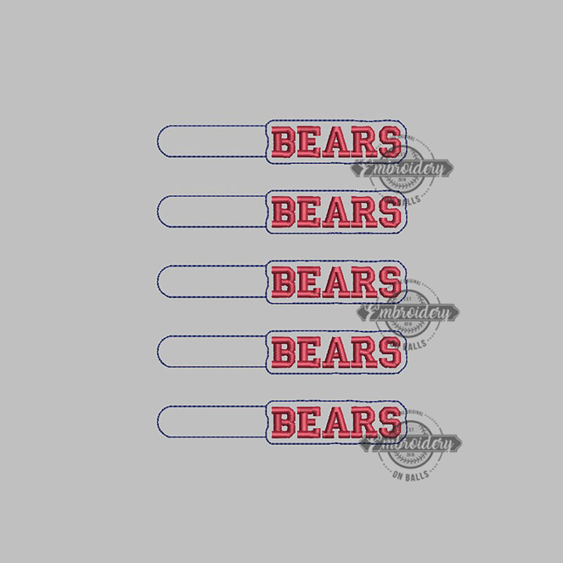 BEARS Keyfob Design - Machine Embroidery Design