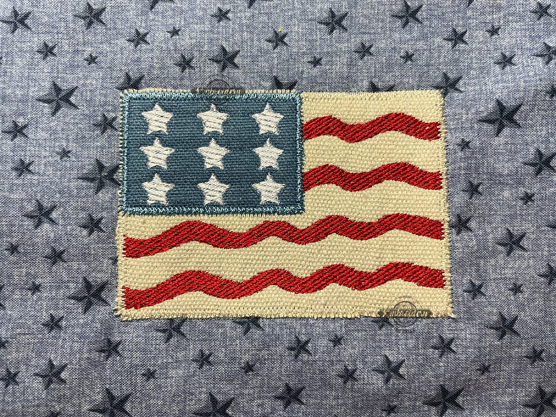 Americana Fill + Applique Flag - Machine Embroidery Design - Image 3