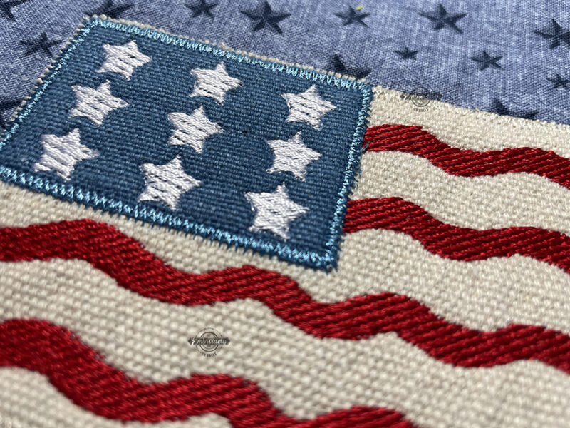 Americana Fill + Applique Flag - Machine Embroidery Design - Image 4