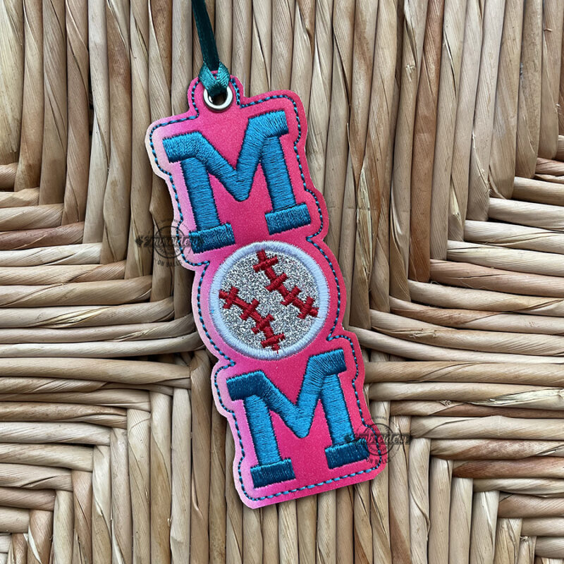 SPORTS MOM Keyfob Ornament Bag Tag Design - Machine Embroidery Design - Image 2