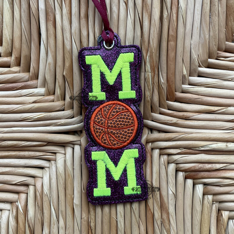 SPORTS MOM Keyfob Ornament Bag Tag Design - Machine Embroidery Design - Image 3