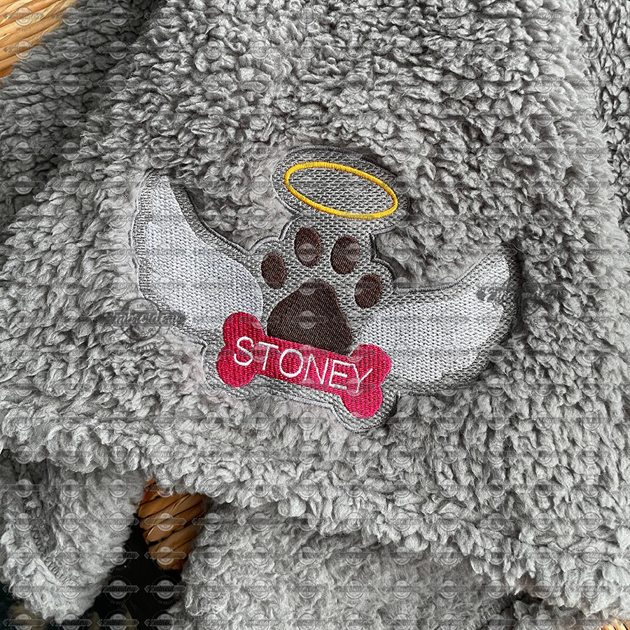 Dog Print with Wings - Memorial Machine Embroidery Design