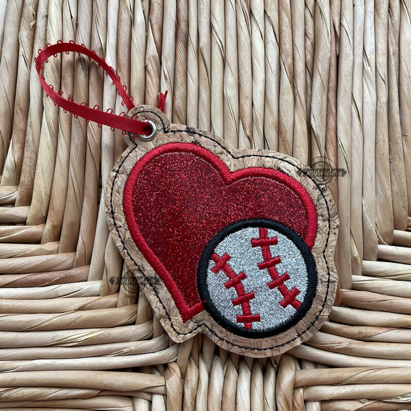 SPORTS LOVE Keyfob Ornament Bag Tag Design - Machine Embroidery Design - Image 5