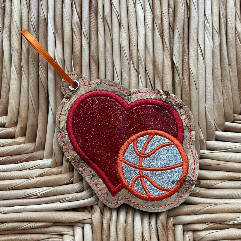 SPORTS LOVE Keyfob Ornament Bag Tag Design - Machine Embroidery Design - Image 4