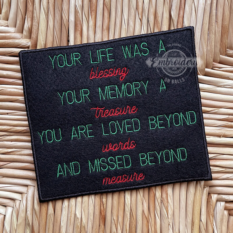 Life Blessing Memory Block - ITH Machine Embroidery Design - Image 3