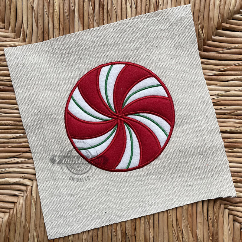 Peppermint Candy Holiday Applique - Machine Embroidery Design