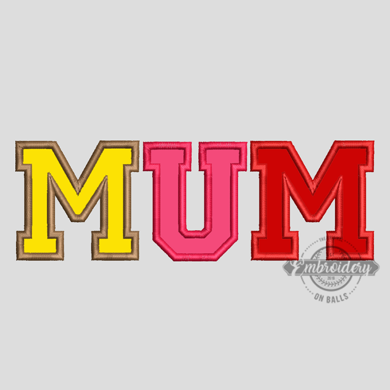 MOM/MUM Applique - Machine Embroidery Design - Image 2