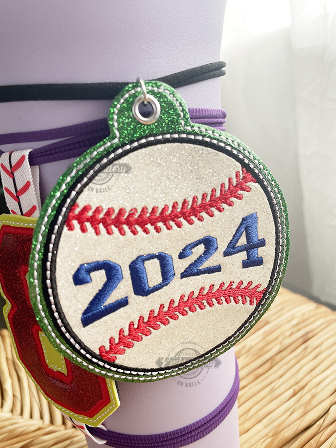 Softball Baseball Keyfob Ornament Bag Tag Design - Machine Embroidery Design